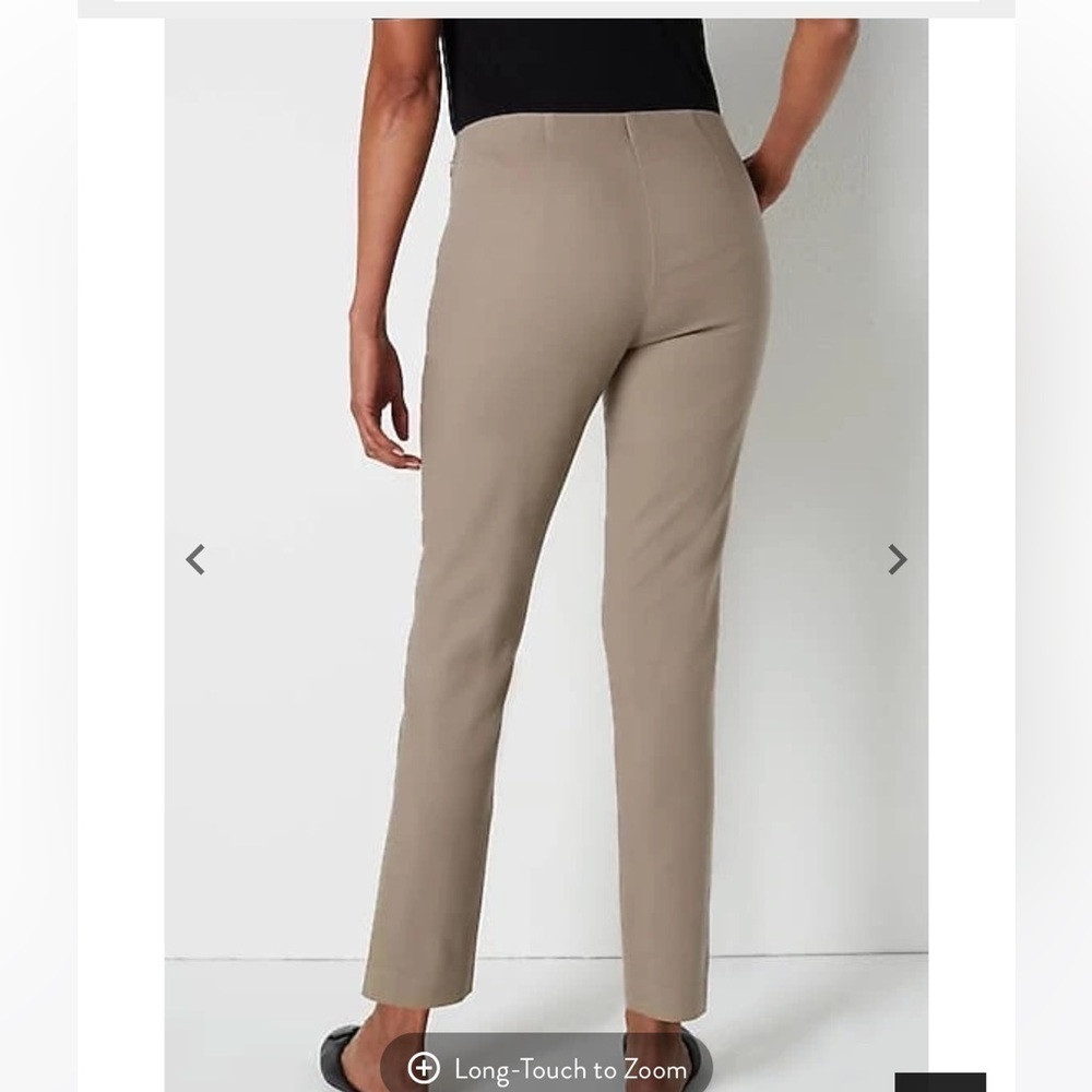 NWT J. Jill Pant Trouser Cotton Stretch Neutral Sesame Tan Stretch Pull On Zippe - Picture 3 of 12